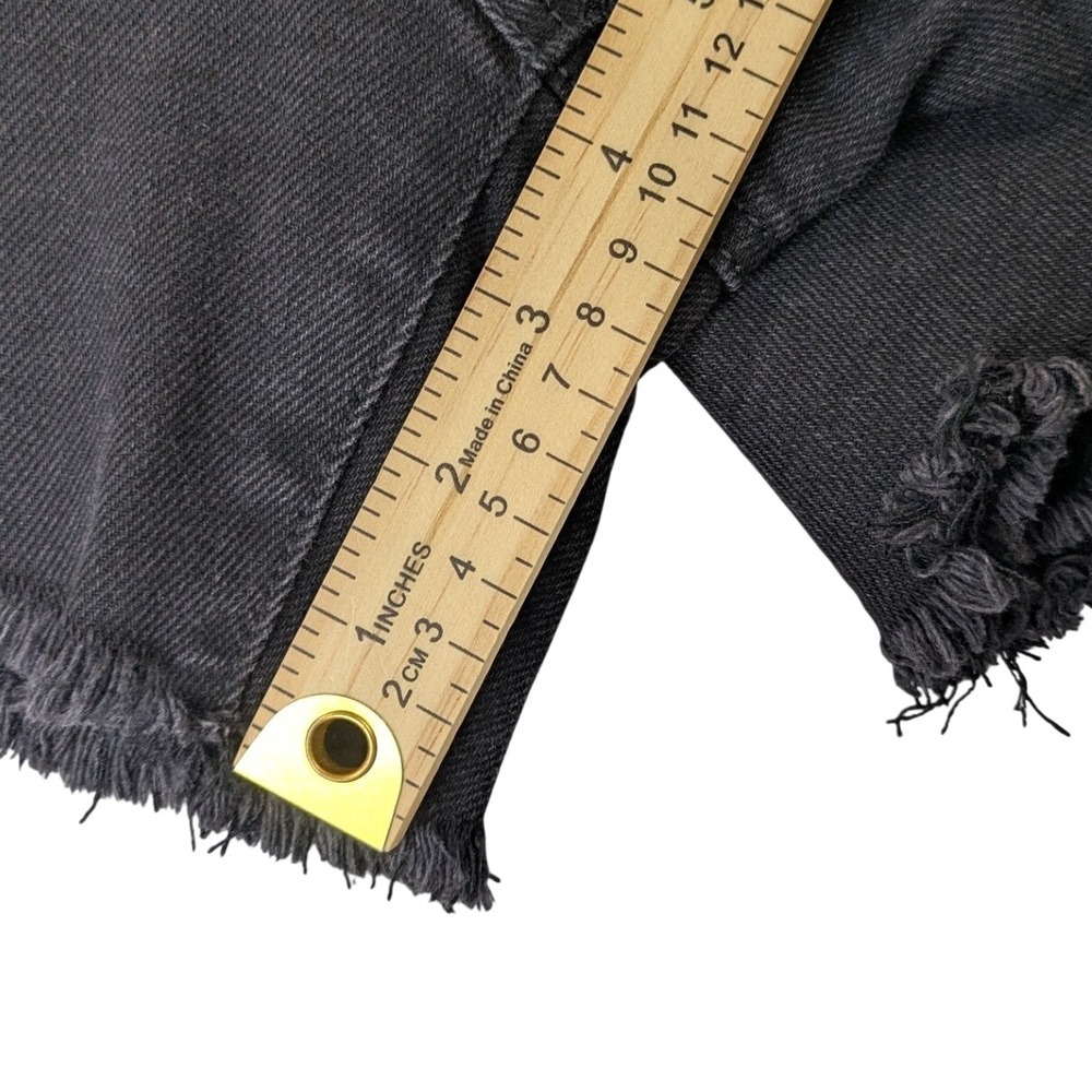 Natural Reflections Denim Shorts 8 Black Raw Hem Vintage Stretch - Picture 9 of 12